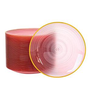 lot 11457 image: LCCFHTI 100PCS Transparent Pink Gold Plastic Dessert Plates, 7inch