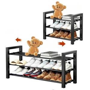 lot 11461 image: HDDTTZ Expandable Shoe Rack, Heavy Duty Metal Shoe Organizer for Closet