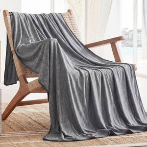 lot 11481 image: Bedsure Silky Soft Cooling Blanket for Hot Sleepers, Throw XL, Dark Grey