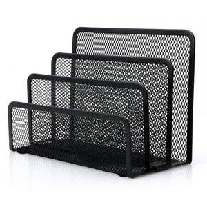 lot 12238 image: Anumit Desk Mail Organizer, File Holder Letter Sorter with 3 Vertical Upright Metal Mesh Compartments Document, Filing, Folders, Mail, Paper Organizer for Home or Office Desktop (1PCS)