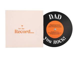 lot 12242 image: Bee Fathers Day card  Gifts for Dad from daughter, son, kids, wife  Vintage Dad Birthday card  Dad you Rock - For the Record Vynil Card, black
