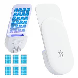 lot 12243 image: TIENBE Flying Insect Trap, 2 in 1 Indoor Plug-in Fruit Fly Trap, 1 Trap White and 6 Glue Cards, Fruit Fly Traps for Gnat, Moth, Mosquito, Suitable for Every Part of The Home