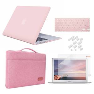 lot 12248 image: iCasso Compatible with MacBook 12 Inch Case Bundle 5 in 1,iCasso Ultra Slim Plastic Hard Cover with Sleeve,Screen Protector,Keyboard Cover & Dust Plug for MacBook 12 Model A1534 - Rose Quartz