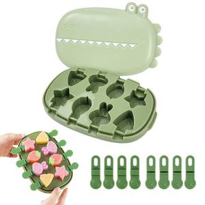 lot 12249 image: Popsicle Mold, Silicone Dinosaur Animal Mini Popsicle Molds Set with 8 Sticks �� Reusable Small Ice Pop Maker for Homemade Frozen Treats, Easy to Clean & Dishwasher Safe