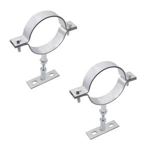 lot 12252 image: 2 Set 4 Inch Adjustable Pipe Bracket, Heavy Duty Galvanized Steel Supports