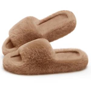 lot 12262 image: ATHMILE Womens Slippers with Arch Support Memory Foam Fuzzy House Slippers for Women Lightweight Cozy Indoor Open-toe Comfy Birthday Valentines Day Gifts (Slight Use) (Size 40-41)