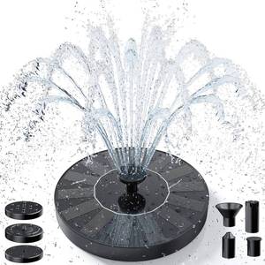 lot 12265 image: AMZtime 1.4W Solar Bird Bath Fountain with 4 Fixed Rods with Upgraded Panel