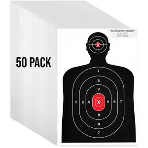 lot 12274 image: Silhouette Paper Shooting Target for The Range, Aiming Target Practice Paper for Indoor and Outdoor Shooting, Gun Accessories, for Handguns, Pistols, Rifles, Airguns, Pellet Gun, BB Guns -14X22 inches