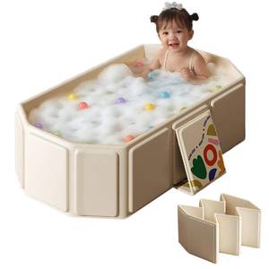 lot 12277 image: Toddler Bath Tub for Shower, Portable Baby Bathtub, Foldable Kids Bathtub �� Portable, Travel & Shower Ready, Easy to Clean, Sturdy & Thick, Fits Ages 1-3
