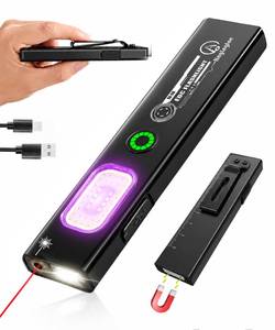 lot 12284 image: Flat EDC Flashlight Rechargeable Pocket Light with Red Laser and UV