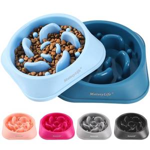 lot 12298 image: MateeyLife 2-Pack Slow Feeder Dog Bowls, 2 Cups, Dog Puzzle Feeder Bowl