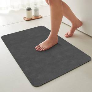 lot 12299 image: TYUU Thin Bath Mat, Bathroom Rugs Non Slip Washable, 24x36 Dark Grey