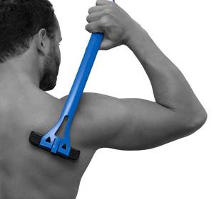 lot 12315 image: baKblade 1.0 Back Hair and Body Shaver Refill Replacement Cartridges. 4 Inch Extra-Wide Wet or Dry Disposable Razor Blades (3 Razors Included)
