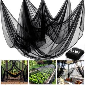 lot 12338 image: Mosquito Netting for Garden, 39 x 10 Ft Fine Mesh Plant Protection, Black