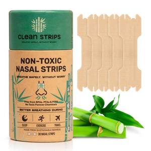 lot 12344 image: Nasal Strips for Snoring, Congestion & Sleeping - Natural & Bamboo Fiber-Made Nose Strips for Breathing - Snore Stopper & Sleep Aid to Improve Breathing - PFAs-Free Nose Tape for Sleeping - 30pcs