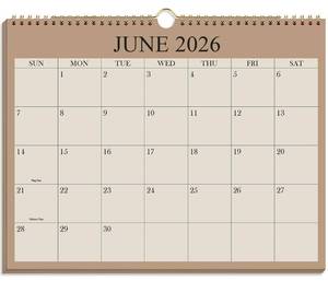 lot 12346 image: Calendar 2026-2027 - 18 Months Wall Calendar from July 2026 to December 2027, 2026-2027 Wall Hanging Calendar Planner with Thick Paper, 8.5 x 11, Beige