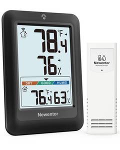 lot 12356 image: Newentor Indoor Outdoor Thermometer Wireless with 24H48HALL-TIME High Low