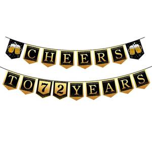 lot 12363 image: 72nd Happy Birthday Banner, 72 Year Old Birthday Decorations for Women or Men, Amazing Party Bunting Decoration, Hanging Decor for Grandpa or Grandma