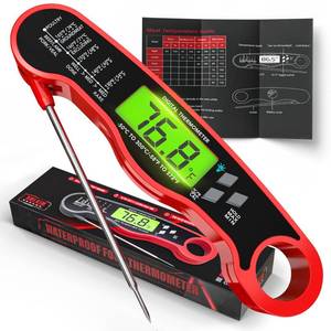 lot 12366 image: AWLKIM Meat Thermometer Digital, Instant Read Food Thermometer, Red