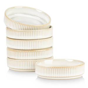 lot 19614 image: famiware Soy Sauce Dish, 4oz Dipping Bowls Set of 6, Cappuccino White