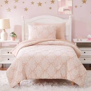 lot 19620 image: Twin Comforter Set with Sheets for Girls-5 Pieces Bow Twin Bedding Sets