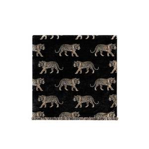 lot 19624 image: TOPWEAVE Jacquard Throw Blanket for Bed, 52x72, Black Tiger Design