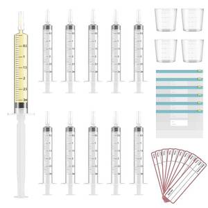 lot 19627 image: 60 Sets 3Ml Colostrum Collector Kit Include 60 3ml No Needle Sterile Syringes with Cap, 4 Measuring Cup, 6 Zip-lock Storage Bags, 60 Labels for Breast Milk Collector