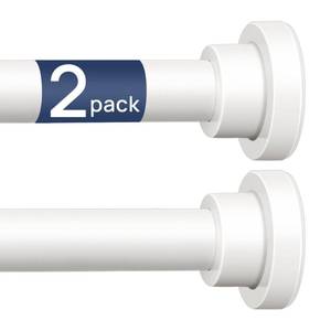 lot 19641 image: ENJOYBASICS 2 Pack Tension Curtain Rod, 32-78 Adjustable, Stable, White