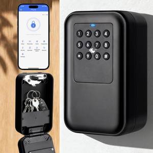 lot 19653 image: Moquin Smart Bluetooth Key Lock Box ��TTLock App Control, Silicone Button IP65 Waterproof, Extra Large Safe Storage Wall Mount & Shackle for Airbnb Realtor House Office