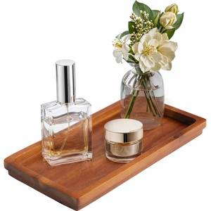lot 20102 image: Demigo Bathroom Vanity Tray, Natural Acacia Organizer Tray, 11.8 x 5.9 in