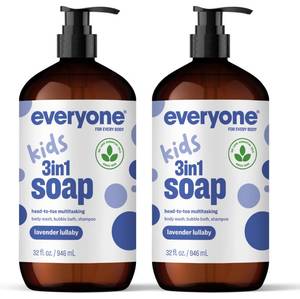 lot 20103 image: Everyone 3-in-1 Kids Soap, Lavender Bubble Bath & Shampoo, 32 oz 2-Pack