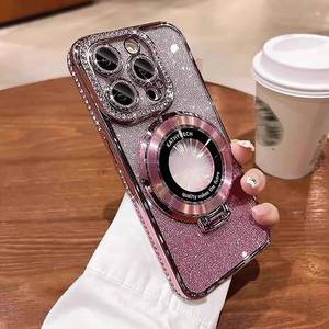 lot 20106 image: SMARTFOX Magnetic Stand Case for iPhone 13 Pro Max with Bling Rhinestones