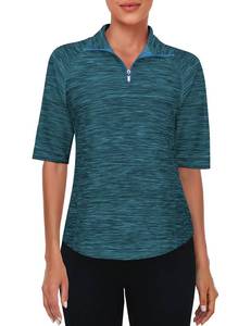 lot 20109 image: Viracy Womens Golf Shirts Short Sleeve, 14 Zip Up Spring Tops Womens 2024 Quick Dry Relaxed Fit Lightweight Breathable Sun Protection Golf Wear,Blue-XL