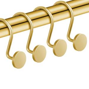 lot 20125 image: CHICTIE Gold Shower Curtain Hooks, Rustproof Shower Curtain Rings for Bathroom, Metal Shower Hooks for Shower Curtain Rod, Modern Decorative Shower Curtain Hangers Set of 12, Round Heavy Duty Design