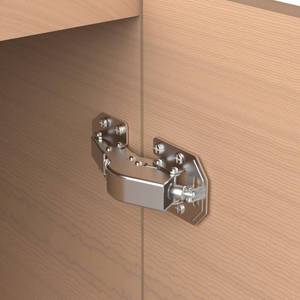 lot 20128 image: Chibery 4 Pack 90 Degree Soft Close Surface Mount Spring Hinges, Easy Installation No Pre-drilled, Noiseless Frameless Hidden Concealed Kitchen Cabinet Hinge for Cupboard Folded Replacement Hardware