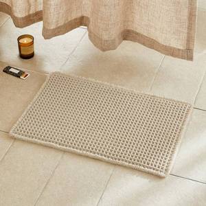 lot 20151 image: TYUU Waffle Bath Mat, Small Boho Bathroom Rugs Non Slip 24x16 Pale Beige