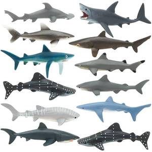 lot 20154 image: ONEST 10 Pieces Ocean Shark Figurines Playset Mini Sea Animal Figurines Realistic Detailed Plastic Ocean Sea Animal Figures