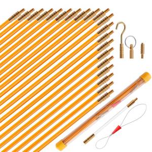 lot 20170 image: KOOTANS 22FT Fiberglass Electrical Wire Running Kit Wire Fishing Tools Fish Tape Wire Puller Through Wall Cable Snake Fish Rods Kit with Different Attachments