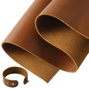 lot 20171 image: RingSun Bourbon Brown Genuine Leather Sheets for Crafts - Full Grain Tooling Leather (2mm), 12X24