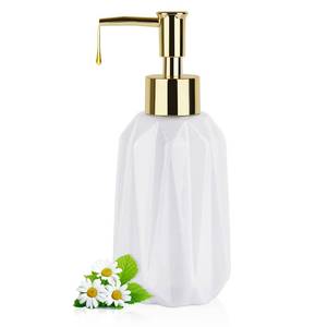lot 20176 image: 14OZ Hand Soap Dispenser for Bathroom and Kitchen, Ceramic (New White)