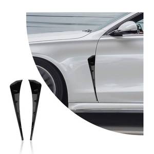 lot 20191 image: POVITI 2PCS Car Fender Side Vents, Carbon Fiber Spoiler Body Decoration, Auto Exterior Accessories Air Inlet Grille Trim, Black