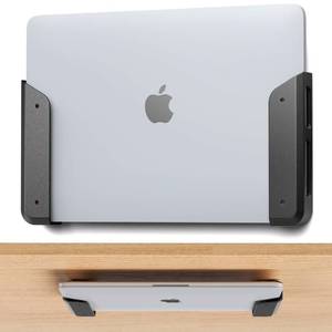 lot 20194 image: ELETIUO Wall & Under Desk Laptop Mount Holder with Adhesive & Screws in,1.02 26 mm Thick,Anti-Scratch Pads,Universal for MacBooks,Surface,Keyboards,Tablets,Switch &More