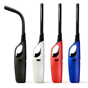 lot 20198 image: 4 Pack Lighter Refillable Butane Lighters, Long Lighters for Candle Camping Fireplace Party BBQ Grill(Fuel Not Included)