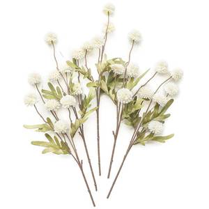 lot 20222 image: Floroom 5pcs Ivory Faux Silk Mums Artificial Flowers, Bulk Fake Small Mini Chrysanthemums with Stems for DIY White Wedding Centerpieces Floral Arrangements Vase Fillers Home Decorations