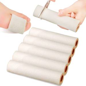 lot 20240 image: Tondiamo 5 Pieces Foam Toe Protector Sleeves Foam Bandages Cuttable Tube Toe Cushion Covers for Feet, Bunion, Hammer, Callus Corn, Bliste, Pain(Large,Beige)