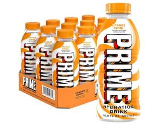 lot 1239 image: Prime Hydration Drink Orange Swirl 12-Pack 500ml Bottles