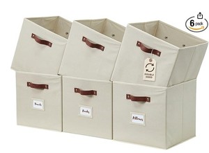 lot 3469 image: Beige fabric storage boxes multipack - Stock image may be different than product photos