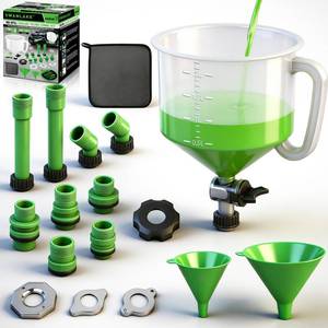 lot 1137 image: SWANLAKE 18-Piece No-Spill Coolant Funnel Kit, Radiator Funnel Burping Tool, Coolant Bleeder Kit with Adapters, Universal Fitment for Automotive Cooling System