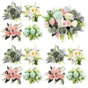 lot 1149 image: 12 Bundles Pink Green Artificial Flowers White Green Wedding Floral 4 Color