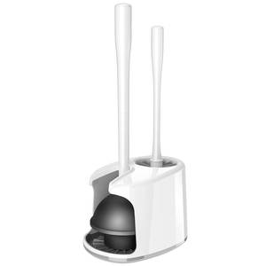 lot 1153 image: MR.SIGA Toilet Plunger and Brush with Holder for Toilet Cleaning, White